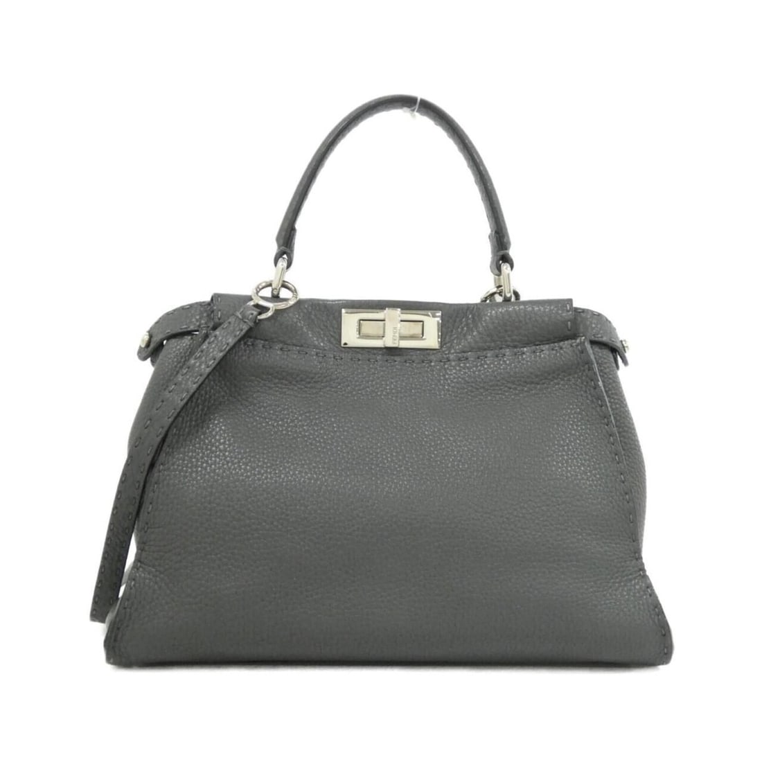 Fendi SELLERIA Peekaboo 8BN226 Q0J Handbag: --- Catalog ---Category: SizeSize (HxWxD): 24cm x 34cm x 12cm / 9.44'' x 13.38'' x 4.72''Category: DesignType: HandbagColor: GrayGender: WomenMaterial: Leather Hardware Color: SilverLeather/Fur Type: