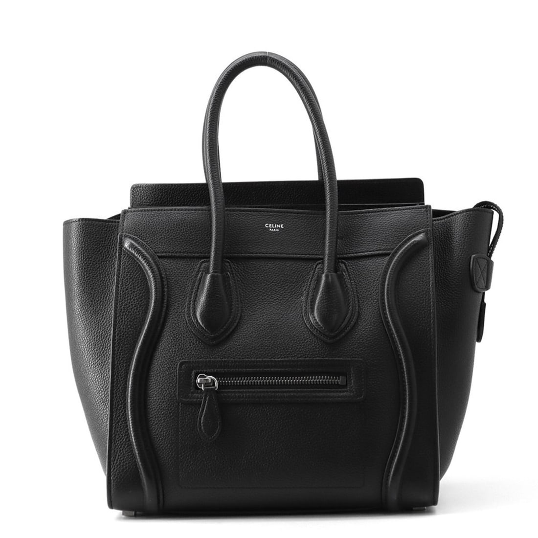 Celine handbag, Luggage Micro Shopper 189793, black. handbag.: --- Catalog ---Category: SizeWeight: 1.02kg / 2.24lb.Size (HxWxD): 25cm x 37.5cm x 13.5cm / 9.84'' x 14.76'' x 5.31''Category: DesignType: HandbagColor: BlackGender: WomenClosure: ZipperMaterial: Leat