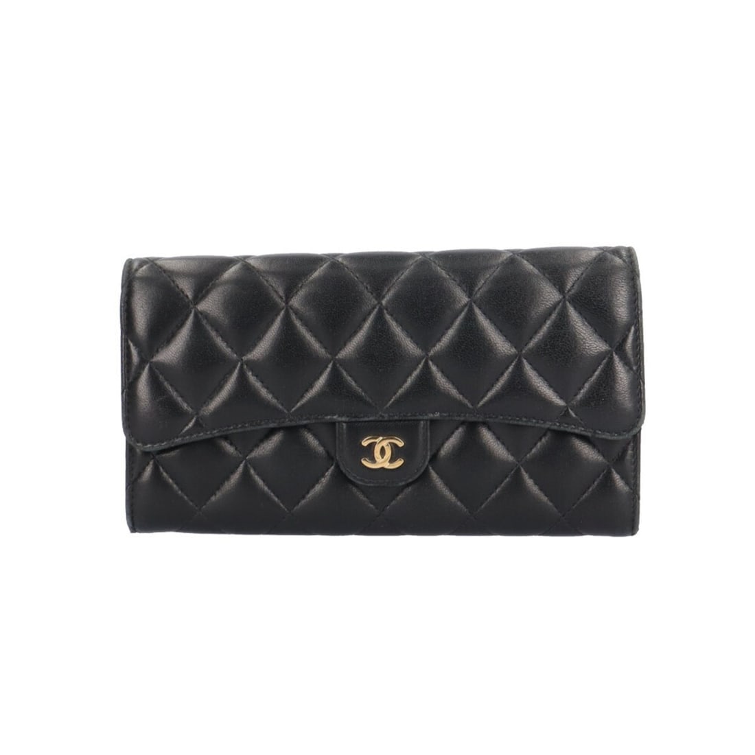 Chanel Classic Long Flap Wallet Matelassé Lambskin AP0241 Women's CHANEL: --- Catalog ---Category: SizeSize (HxWxD): 10.5cm x 19cm x 3cm / 4.13'' x 7.48'' x 1.18''Category: DesignType: Long wallet (bi-fold)Color: BlackGender: WomenMaterial: Leather Category: GeneralBrand: C