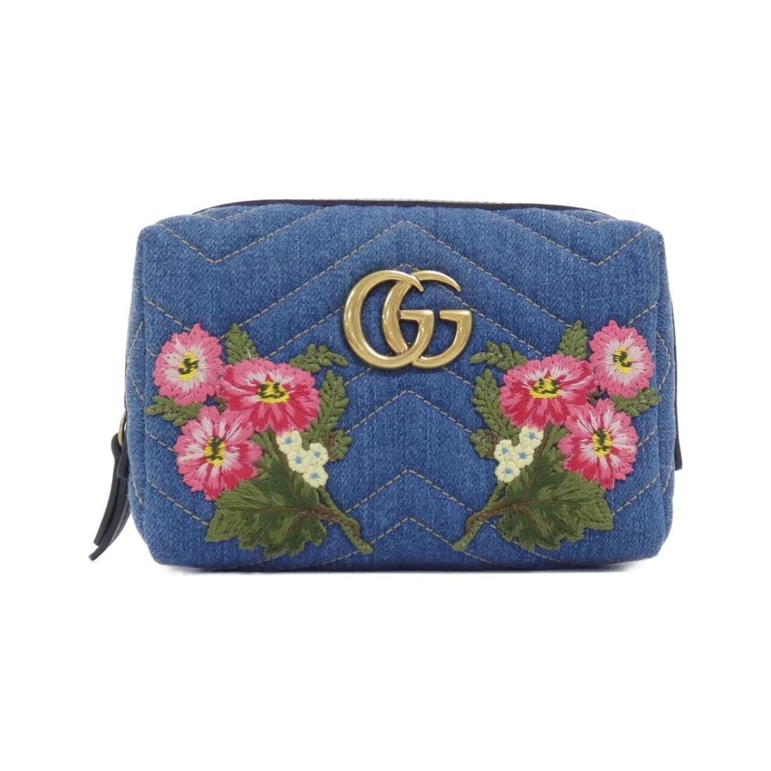 Gucci GG Marmont 476165 9B57T Handbag Pouch: --- Catalog ---Category: SizeSize (HxWxD): 10cm x 16cm x 6cm / 3.93'' x 6.29'' x 2.36''Category: DesignType: Handbag, PouchColor: BlueGender: WomenMaterial: Denim Hardware Color: GoldCategory: General