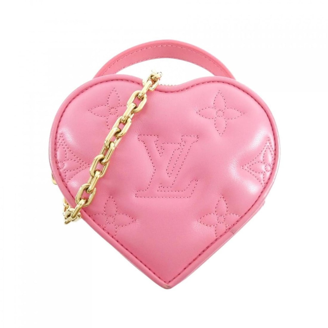 Louis Vuitton Bubble Glam Pop My Heart Handbag Pouch M81893: --- Catalog ---Category: SizeSize (HxWxD): 13cm x 14cm x 6cm / 5.11'' x 5.51'' x 2.36''Category: DesignType: Handbag, PouchColor: PinkGender: WomenMaterial: Leather Hardware Color: GoldLeather/Fur