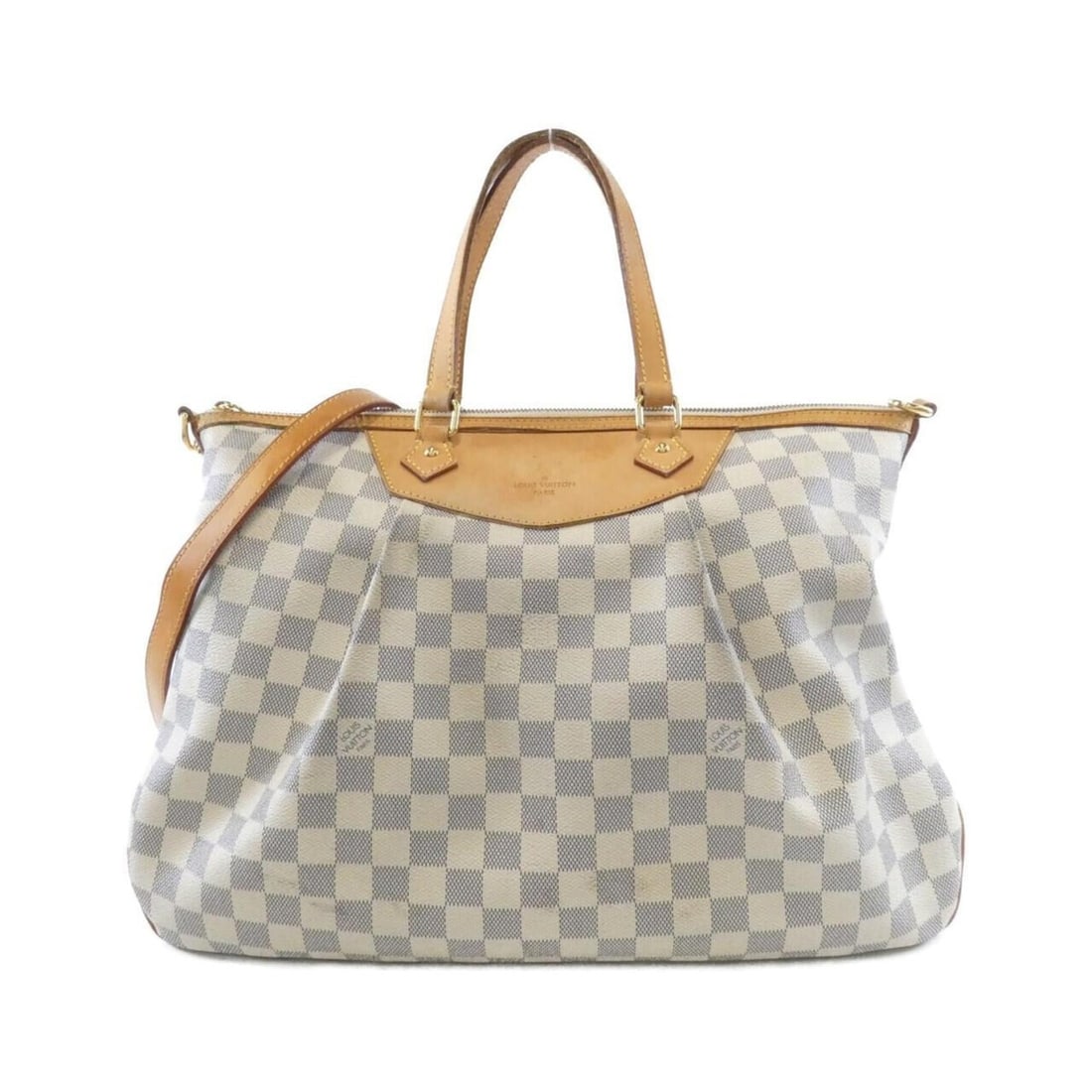 Louis Vuitton Damier Azur Siracusa GM N41111 Handbag: --- Catalog ---Category: SizeSize (HxWxD): 30cm x 40cm x 15cm / 11.81'' x 15.74'' x 5.9''Category: DesignType: HandbagColor: Azur, Damier AzurGender: WomenMaterial: Coated canvas Category: