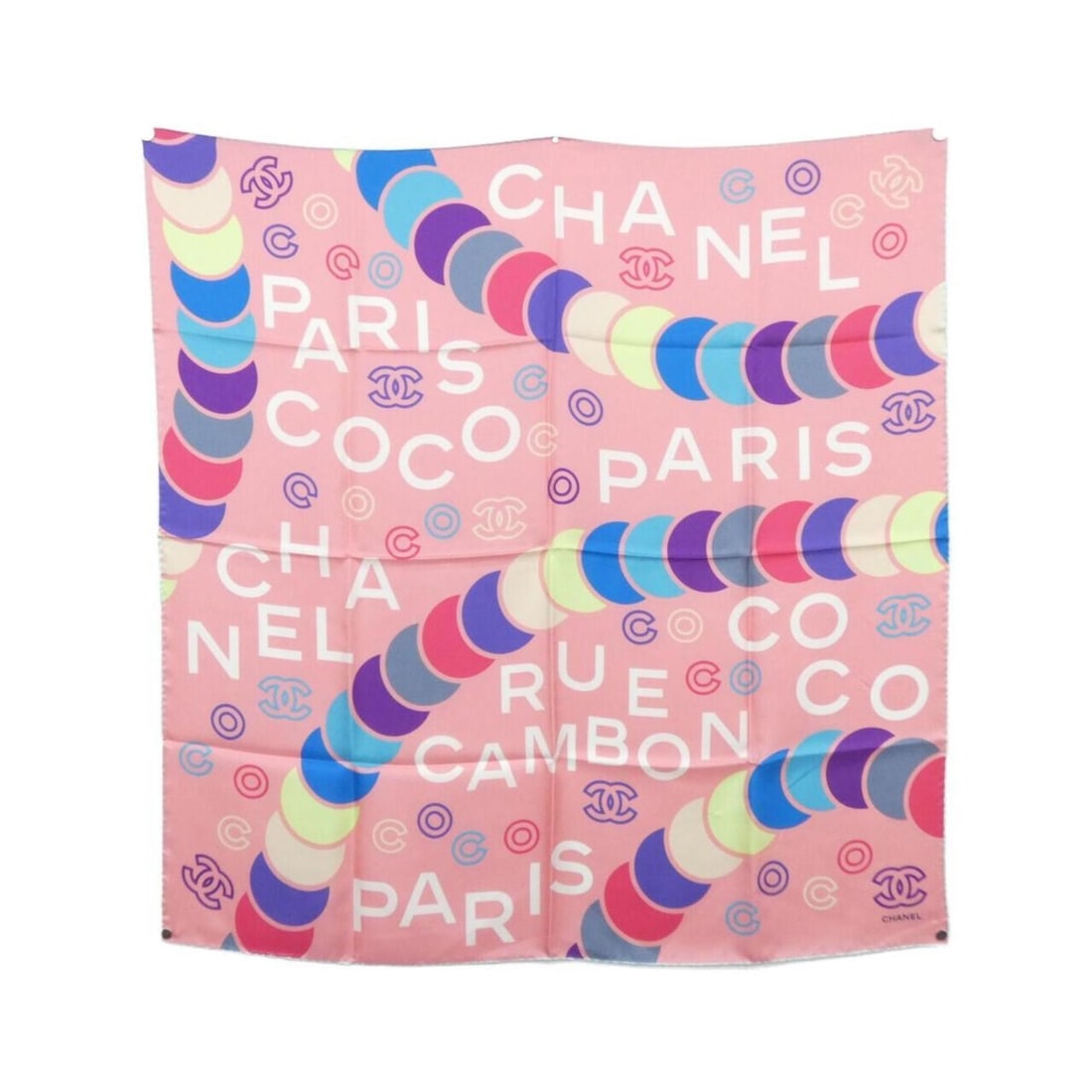 Chanel AA9676 Scarf/Muffler: --- Catalog ---Category: SizeSize (LxW): 90cm x 90cm / 35.43'' x 35.43''Category: DesignType: ScarfColor: Multi-color, PinkGender: WomenMaterial: Silk Category: GeneralMPN: AA9676Brand: Chanel---