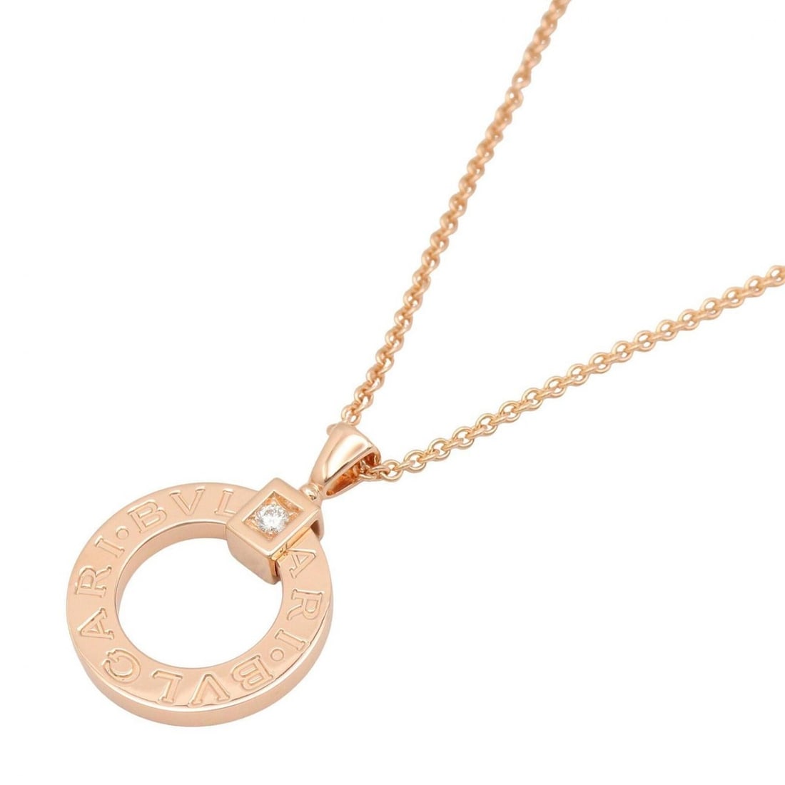 BVLGARI Circle Diamond Necklace 1PD Jewelry 18KPG (Pink Gold) Women's Clear Gold: --- Catalog ---Category: SizeNeck Circumference: 44.5 cm - 51.5 cm / 17.51'' - 20.27''Category: DesignColor: Clear, Pink goldGender: WomenMaterial: Pink gold (18K)Necklace Type: NecklaceCategory: