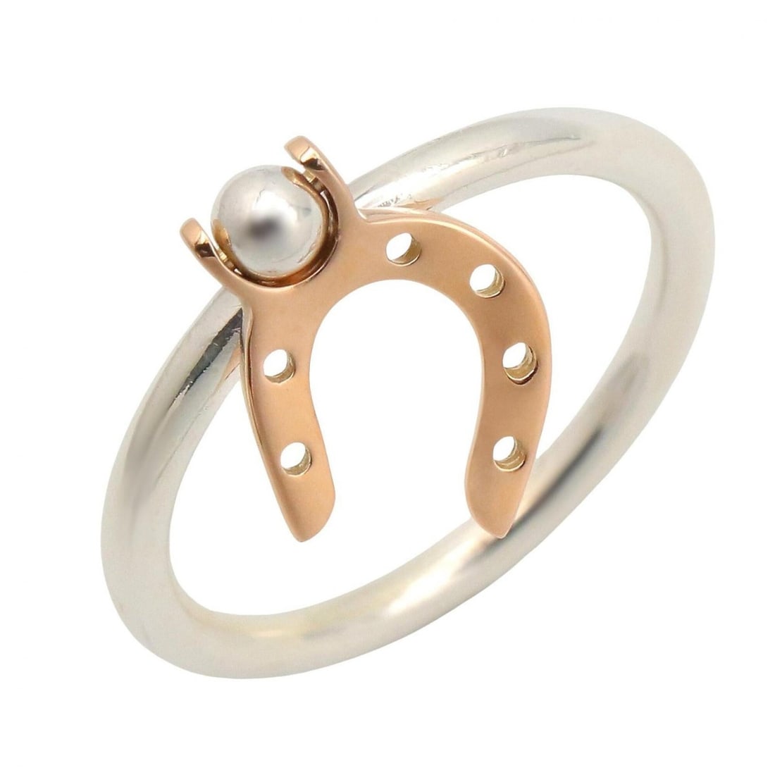 Hermes Horseshoe Ring - Ring/Finger Jewelry 18KPG (Pink Gold) Sterling Silver 925 Men's/Women's Gold: --- Catalog ---Category: SizeJP Size: 9US Size: 5Category: DesignType: Band ringColor: Gold, SilverGender: Men,WomenMaterial: Pink gold (18K), Silver 925Category: GeneralBrand: Hermes--- Item List