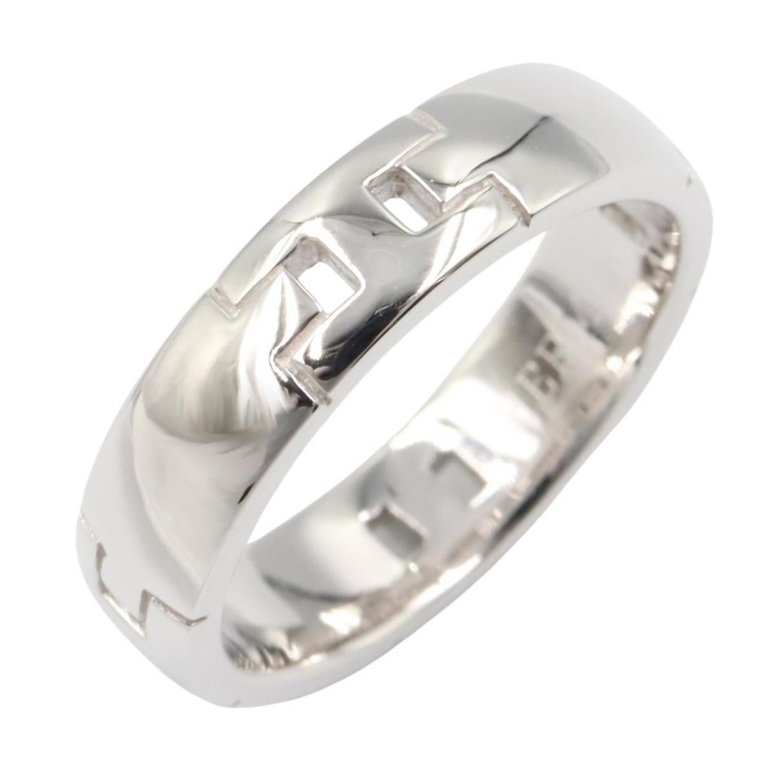 Hermes Hercules Ring, 18K White Gold (18KWG), Women's, Silver Tone: --- Catalog ---Category: SizeJP Size: 10.5US Size: 5.5Category: DesignType: Band ringColor: SilverGender: WomenMaterial: White gold (18K)Category: GeneralBrand: Hermes--- Item List ---Section: