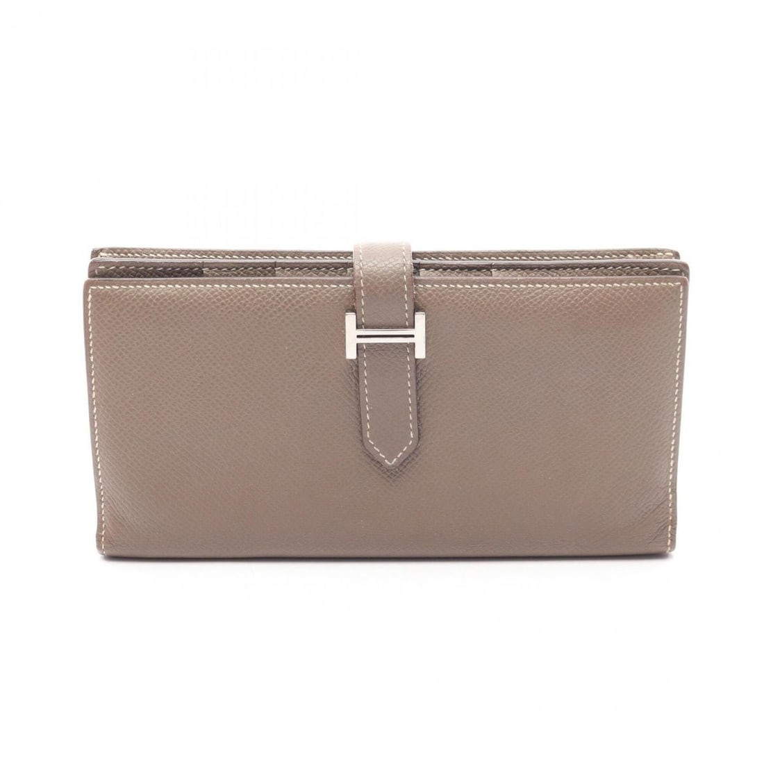 Hermes Bearn Soufflé Bi-fold Long Wallet, Leather, Veau Epsom, Women's, Gray (1 of 14)