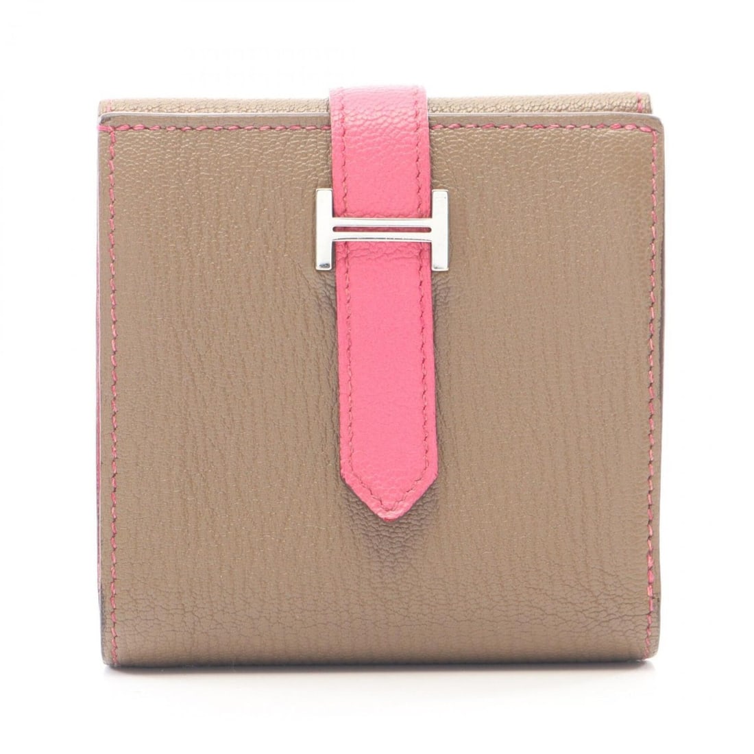 Hermes Bearn Recto Verso Etoupe Bi-fold Wallet, Chevre Leather, Women's, Gray (1 of 12)