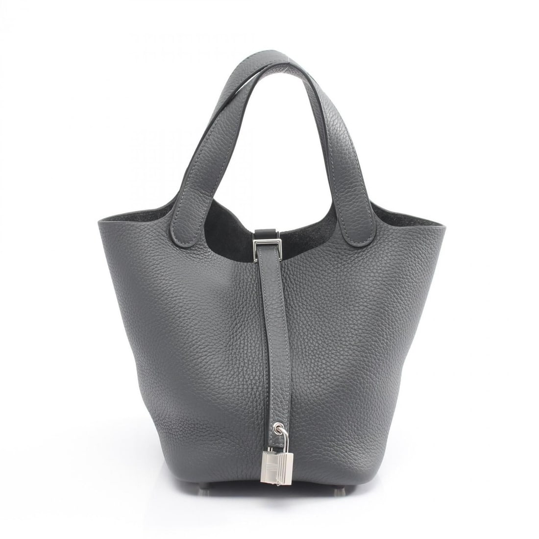 Hermes Picotin Lock PM Gris Misty Handbag, Leather, Taurillon Clemence Women's, Gray: --- Catalog ---Category: SizeSize (HxWxD): 18.5cm x 19cm x 13.5cm / 7.28'' x 7.48'' x 5.31''Category: DesignType: HandbagColor: GrayGender: WomenMaterial: Taurillon clemence leather Category: GeneralB