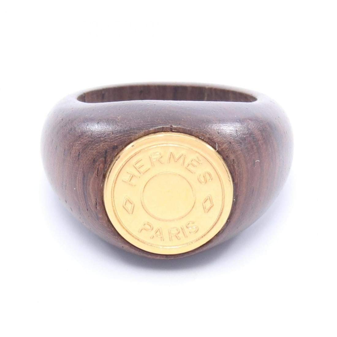 Hermes HERMES Sellier BIJOUTERIE FANTAISIE Ring - Gold Plated (GP) Wood Women's Brown/Gold Tone: --- Catalog ---Category: SizeJP Size: 13US Size: 6.5Category: DesignType: Band ringColor: Brown, GoldGender: WomenMaterial: Gold plating, WoodCategory: GeneralBrand: Hermes--- Item List ---Section: Co