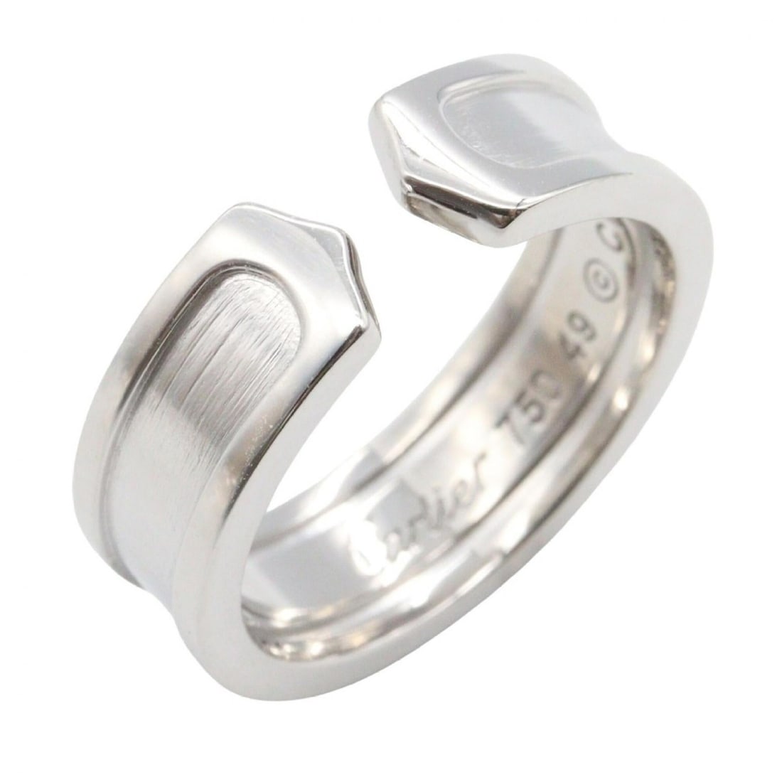 Cartier C2 Small Ring, 18K White Gold (18KWG), Women's, Silver Tone: --- Catalog ---Category: SizeJP Size: 8.5US Size: 4.5Category: DesignType: Band ringColor: SilverGender: WomenMaterial: White gold (18K)Category: GeneralBrand: Cartier--- Item List ---Section: Conditi