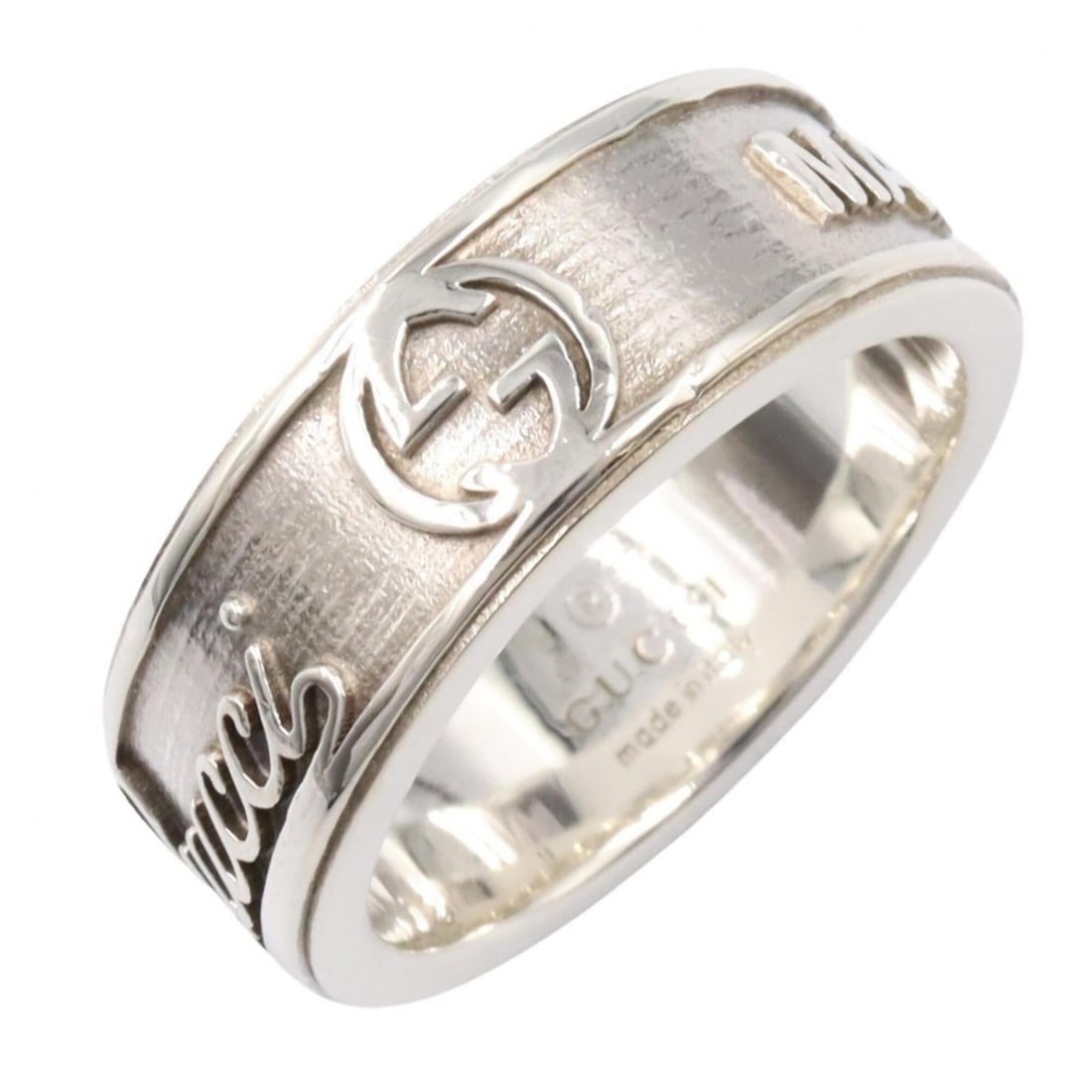 Gucci Vintage Trademark Ring, Sterling Silver 925, Tone, Ring/Finger Ring.: --- Catalog ---Category: SizeJP Size: 12US Size: 6.5Category: DesignType: Band ringColor: SilverGender: Men,WomenMaterial: Silver 925Category: GeneralBrand: Gucci--- Item List ---Section: ConditionRan