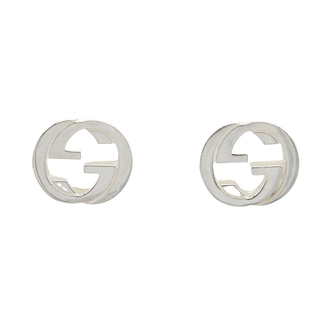 Gucci Interlocking G Stud Earrings, Sterling Silver 925, Tone, Men's and Women's, Item Number (1 of 11)