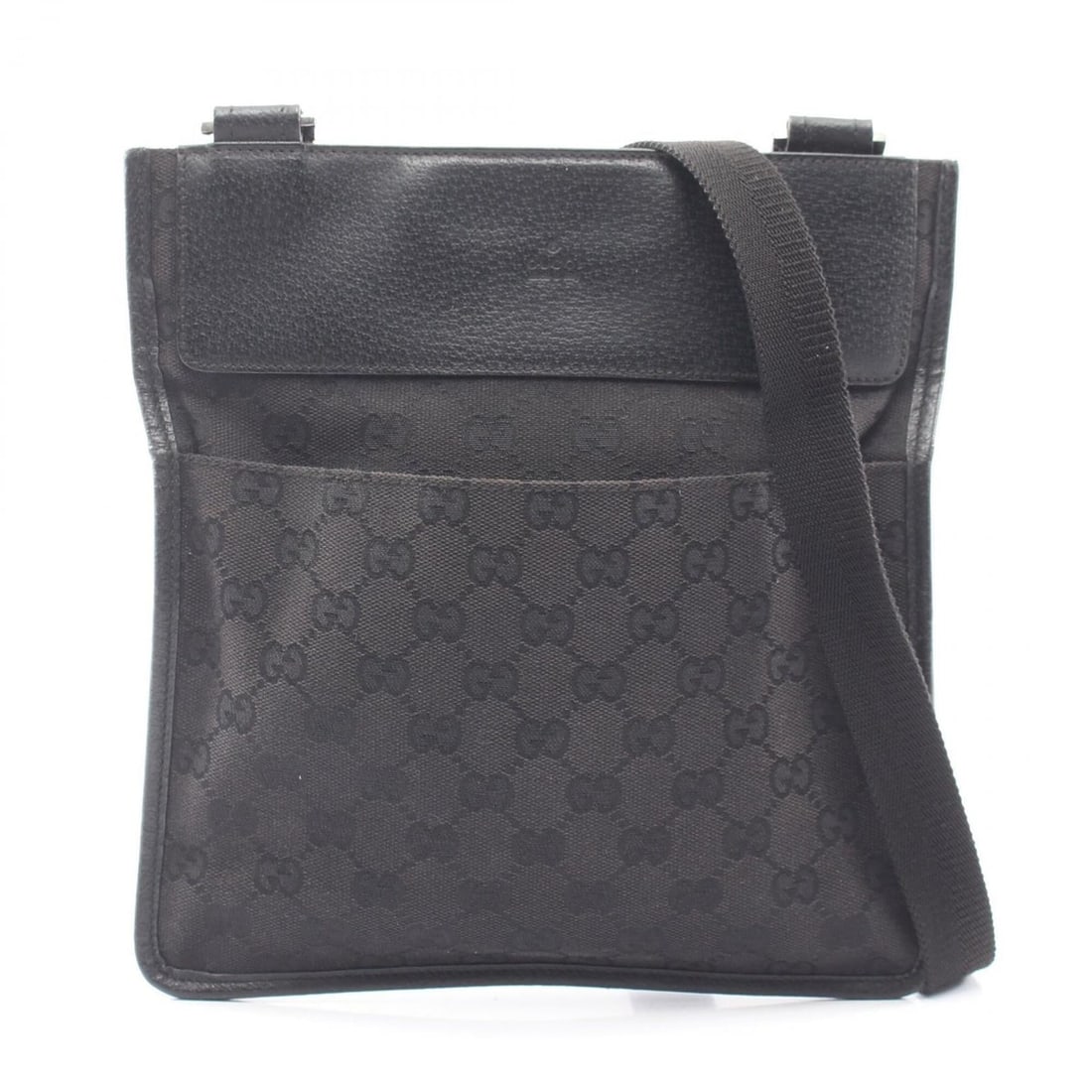 Gucci GG Canvas Shoulder Bag Handbag Leather Women's Black 27639: --- Catalog ---Category: SizeSize (HxWxD): 25cm x 24cm x 5.00mm / 9.84'' x 9.44'' x 0.19''Category: DesignType: Handbag, Shoulder bagColor: BlackGender: WomenMaterial: Canvas , Leather Category: Gener