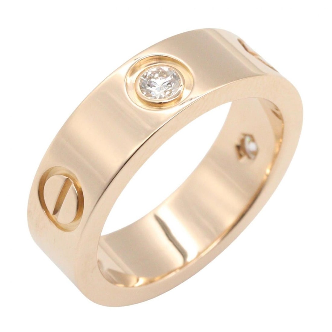 Cartier Love Ring 3PD - 18K Pink Gold (PG) Diamond Women's Tone Clear B4032400: --- Catalog ---Category: SizeJP Size: 8.5US Size: 4.5Category: DesignType: Band ringColor: Clear, GoldStone: DiamondGender: WomenMaterial: Pink gold (18K)Category: GeneralMPN: B4032400Brand: Cartier--