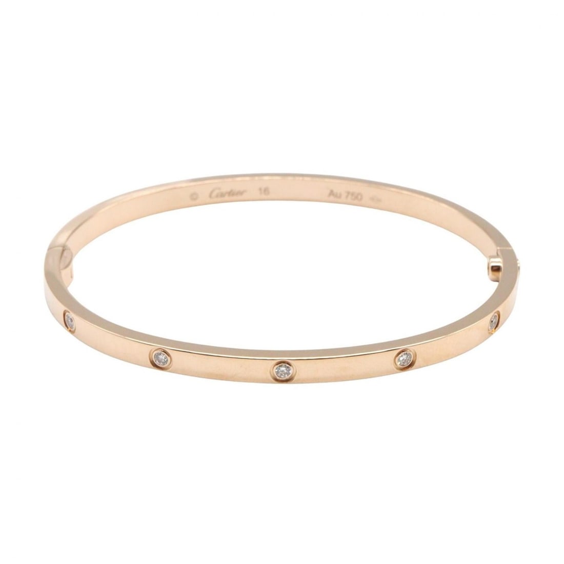 Cartier Love Bracelet SM 10PD Accessory 18KPG (Pink Gold) Diamond Women's Gold Tone Clear B6079617 (1 of 13)