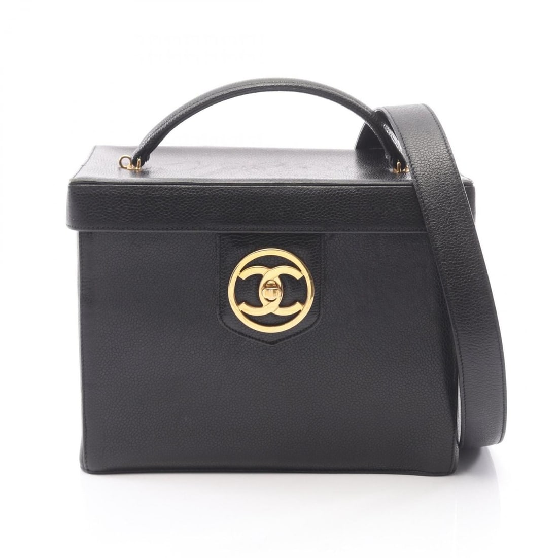 Chanel Bicolore Coco Mark 2-Way Handbag, Caviar Skin (Grained Calfskin), Women's, Black: --- Catalog ---Category: SizeSize (HxWxD): 18cm x 22cm x 13cm / 7.08'' x 8.66'' x 5.11''Category: DesignType: HandbagColor: BlackGender: WomenMaterial: Grained Calfskin Category: GeneralBrand: Chanel-