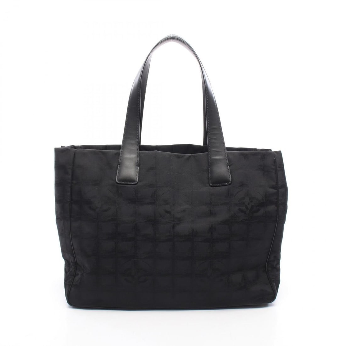 Chanel New Travel Line MM Tote Bag Handbag Leather Nylon Canvas Women's Black A15991 (1 of 15)