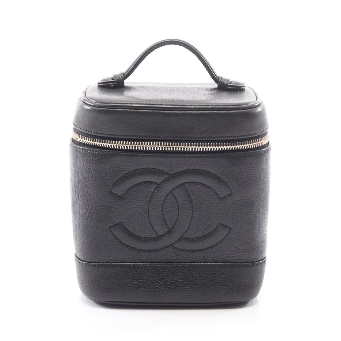 Chanel Coco Mark Handbag, Caviar Leather (Grained Calfskin), Women's, Black, A01998 (1 of 15)