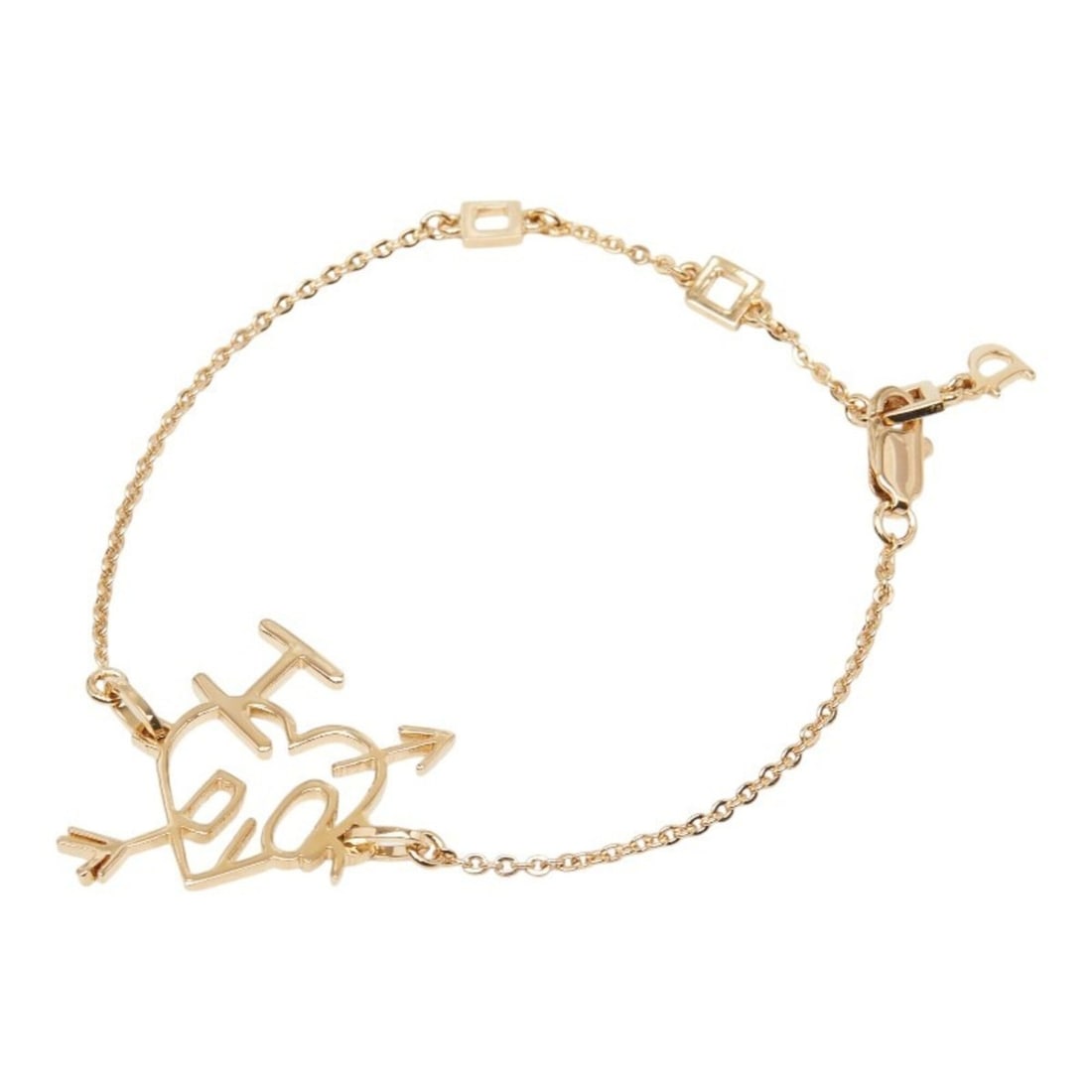 Christian Dior Dior Heart Arrow Bracelet, Gold Plated, Women's: --- Catalog ---Category: SizeTotal Length: 22cm / 8.66''Category: DesignType: Charm braceletColor: GoldGender: WomenCategory: GeneralBrand: Christian Dior--- Item List ---Section: ConditionRanking: Ra
