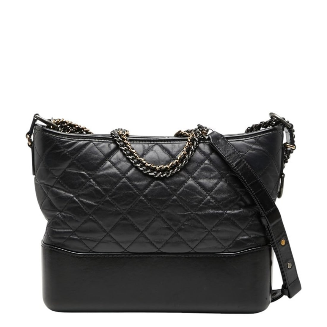 Chanel Coco Mark Gabrielle de Crossbody Chain Shoulder Bag, Black Leather, Women's CHANEL: --- Catalog ---Category: SizeSize (HxWxD): 21cm x 28cm x 10cm / 8.26'' x 11.02'' x 3.93''Category: DesignType: Shoulder bagColor: BlackGender: WomenMaterial: Leather Category: GeneralBrand: Chanel--- 
