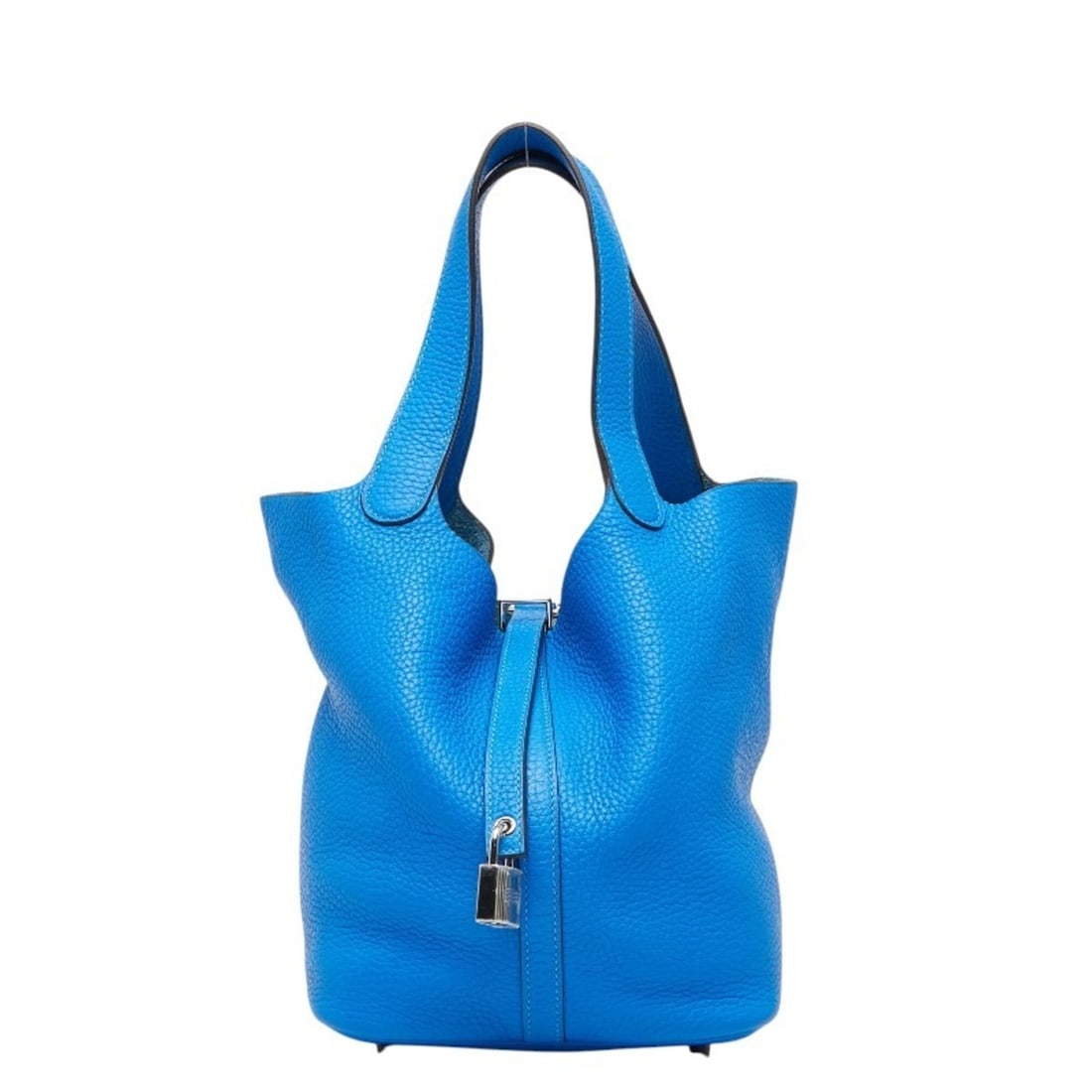 Hermes Picotin Lock MM Handbag, X stamp, Blue Indra, Silver hardware, Taurillon Clemence leather, (1 of 10)