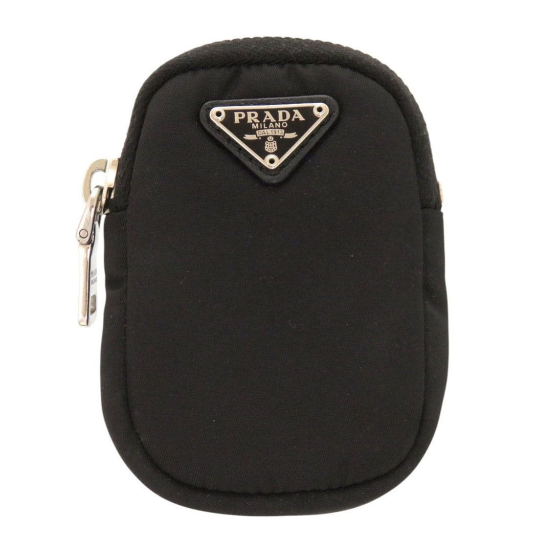 Prada 1TT119 Nylon Black Silver Hardware Handbag Pouch 1718 PRADA: --- Catalog ---Category: SizeSize (HxWxD): 9.5cm x 6.5cm / 3.74'' x 2.55''Category: DesignType: PouchColor: BlackGender: WomenMaterial: Nylon Hardware Color: SilverCategory: GeneralBrand: PradaCountry