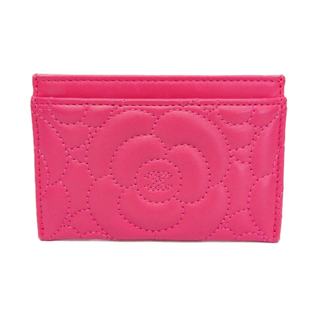 Chanel Camellia Leather Card Case Pink: --- Catalog ---Category: DesignType: Card caseColor: PinkGender: WomenClosure: OpenMaterial: Leather Outer Pocket: Open pocket 3Leather/Fur Type: LambskinCategory: GeneralBrand: ChanelModel: CamelliaC
