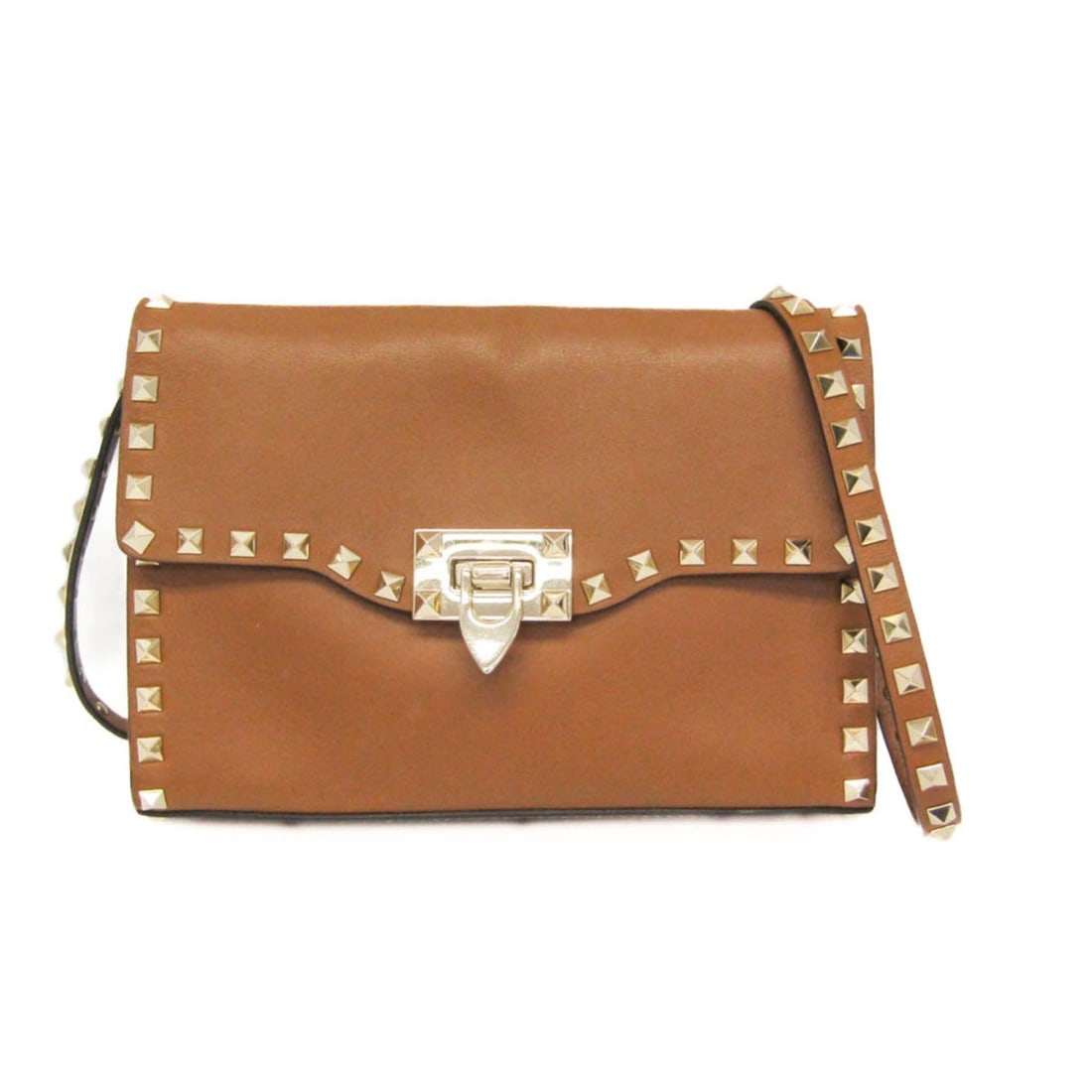 Valentino Garavani Rockstud Women's Leather Shoulder Bag Brown (1 of 20)