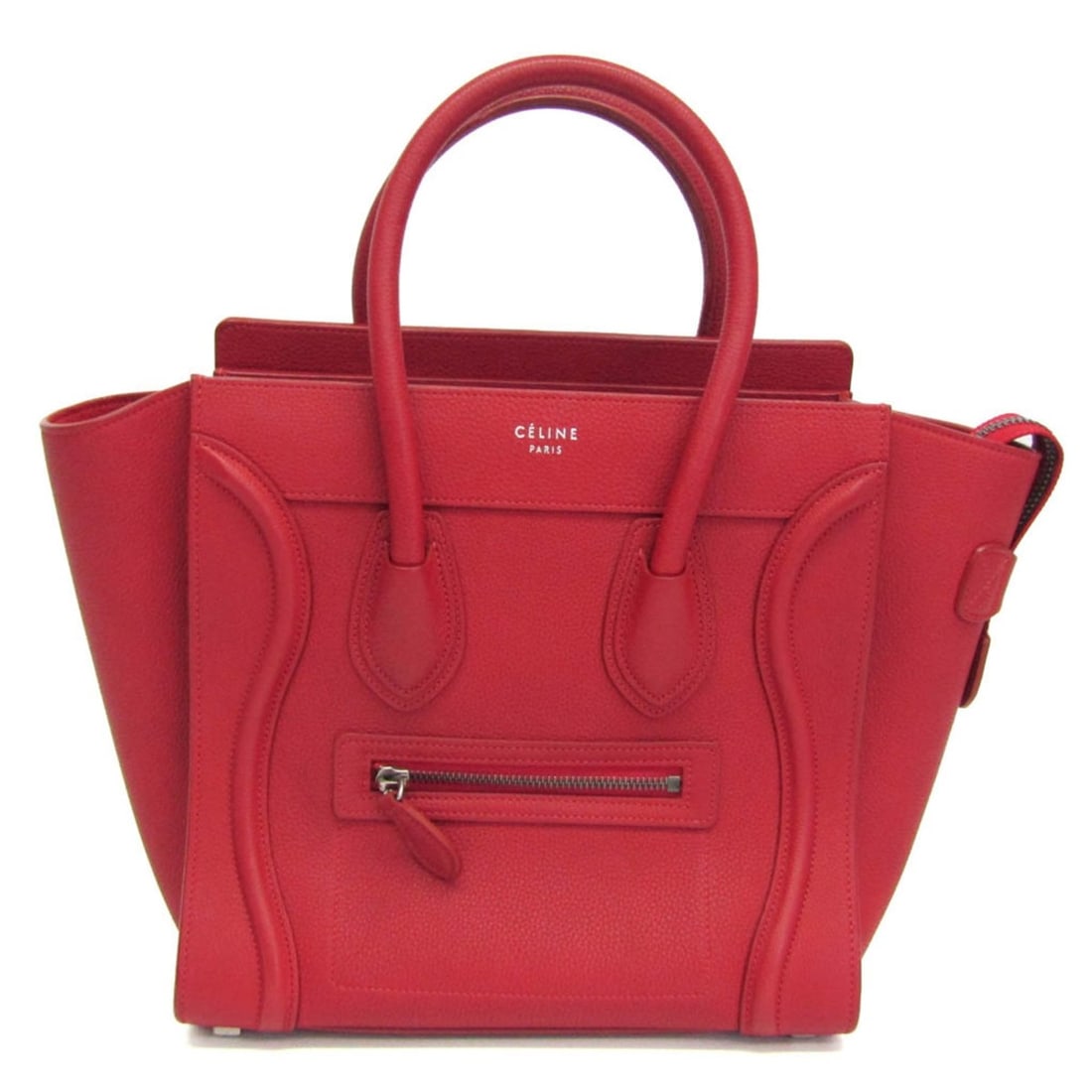 Celine Luggage Micro Shopper 167793 Women's Leather Handbag Red Color: --- Catalog ---Category: SizeHandle Drop: 12.50cm / 4.92''Size (HxWxD): 26cm x 27cm x 14cm / 10.23'' x 10.62'' x 5.51''Handle Length: 46cm / 18.11''Category: DesignType: HandbagColor: Red colorGender: