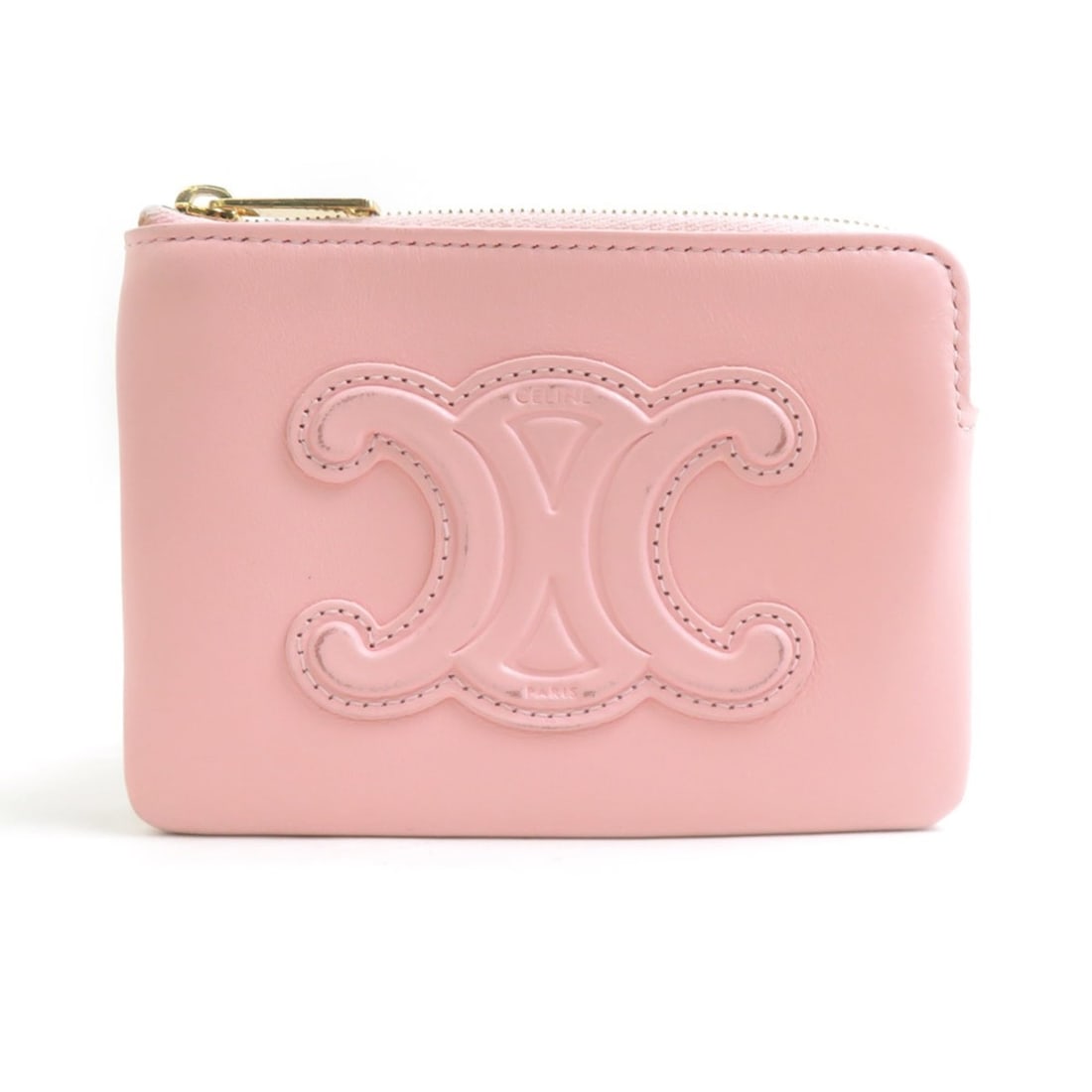 Celine CELINE Wallet/Coin Purse Triomphe Leather Pink Women's r11208j (1 of 10)