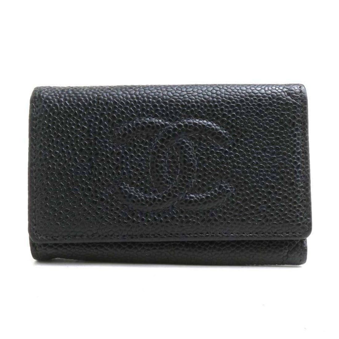 Chanel CHANEL Key Case, Caviar Leather, Black, Women's r11204a: --- Catalog ---Category: DesignType: KeycaseColor: BlackGender: WomenMaterial: Grained Calfskin Category: GeneralBrand: ChanelCategory: Physical PropertiesSize (HxWxD): 7cm x 10.5cm / 2.75'' x 4.13''-