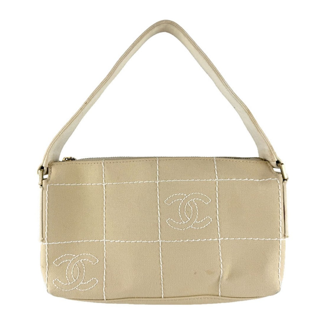 Chanel CHANEL handbag, canvas, beige/ivory, men's/women's, z9717 (1 of 14)