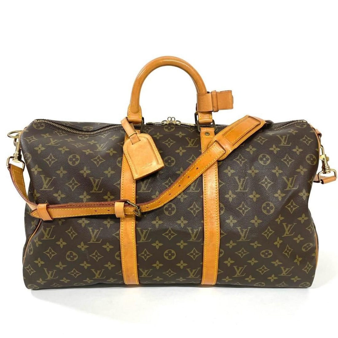 Louis Vuitton Keepall 50 Bandoulière Boston Bag, Monogram Canvas and Leather, M41416, Brown with: --- Catalog ---Category: SizeSize (HxWxD): 27cm x 50cm x 22cm / 10.62'' x 19.68'' x 8.66''Category: DesignType: Boston bagColor: BrownGender: Women,MenMaterial: Monogram , Canvas Category: GeneralMPN: