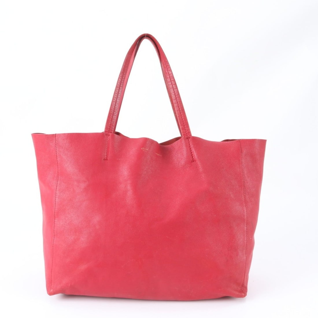 Celine Cabas Horizontal Lambskin Leather Tote Bag Handbag Shoulder for Women: --- Catalog ---Category: SizeSize (HxWxD): 32cm x 36cm x 19cm / 12.59'' x 14.17'' x 7.48''Handle Length: 45cm / 17.71''Category: DesignType: Handbag, Tote bagColor: Red colorGender: WomenMaterial: Lea