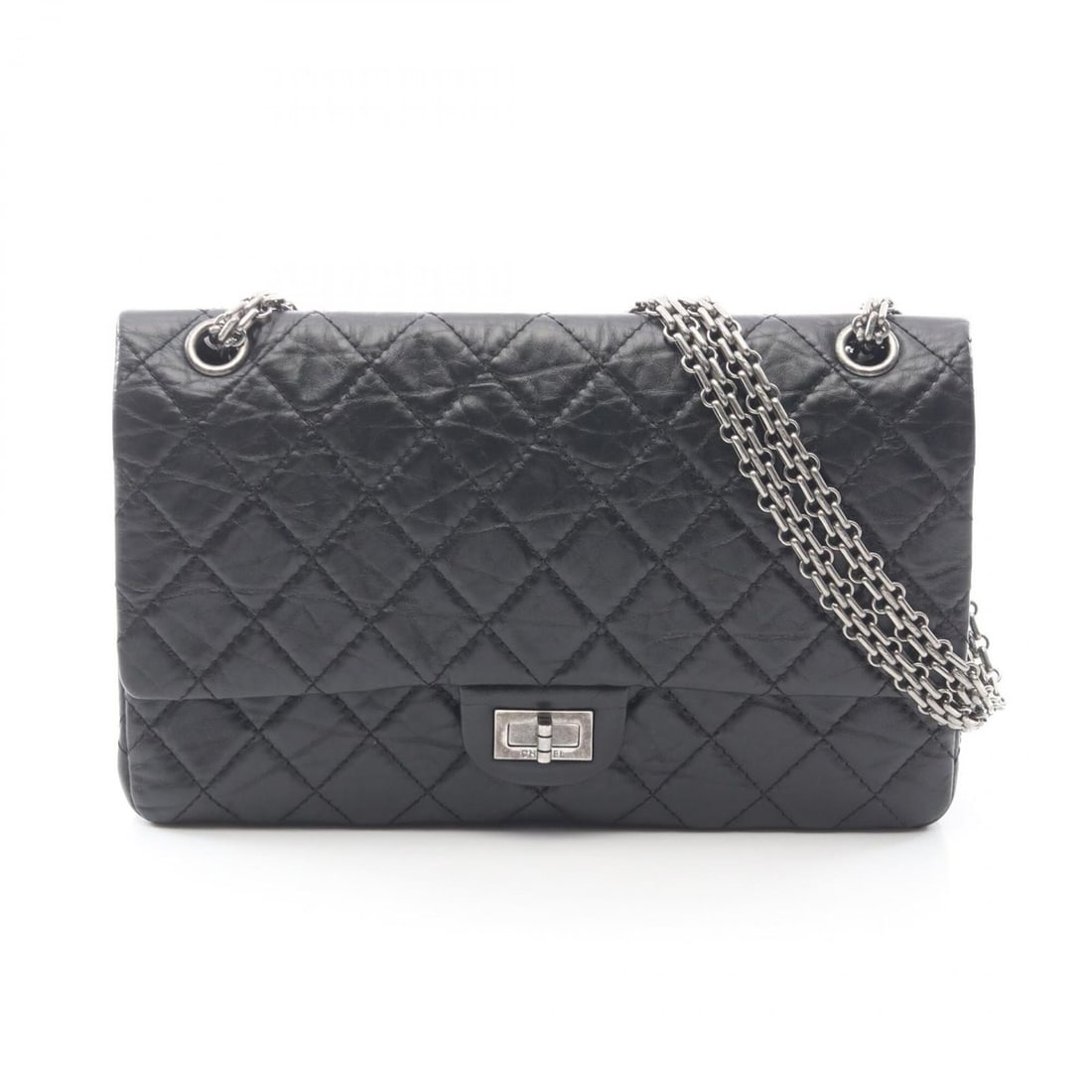 Chanel 2.55 Matelassé Double Flap Shoulder Bag Handbag Leather Women's Black: --- Catalog ---Category: SizeSize (HxWxD): 18cm x 27cm x 8cm / 7.08'' x 10.62'' x 3.14''Category: DesignType: Shoulder bagColor: BlackGender: WomenMaterial: Leather Category: GeneralBrand: Chanel---