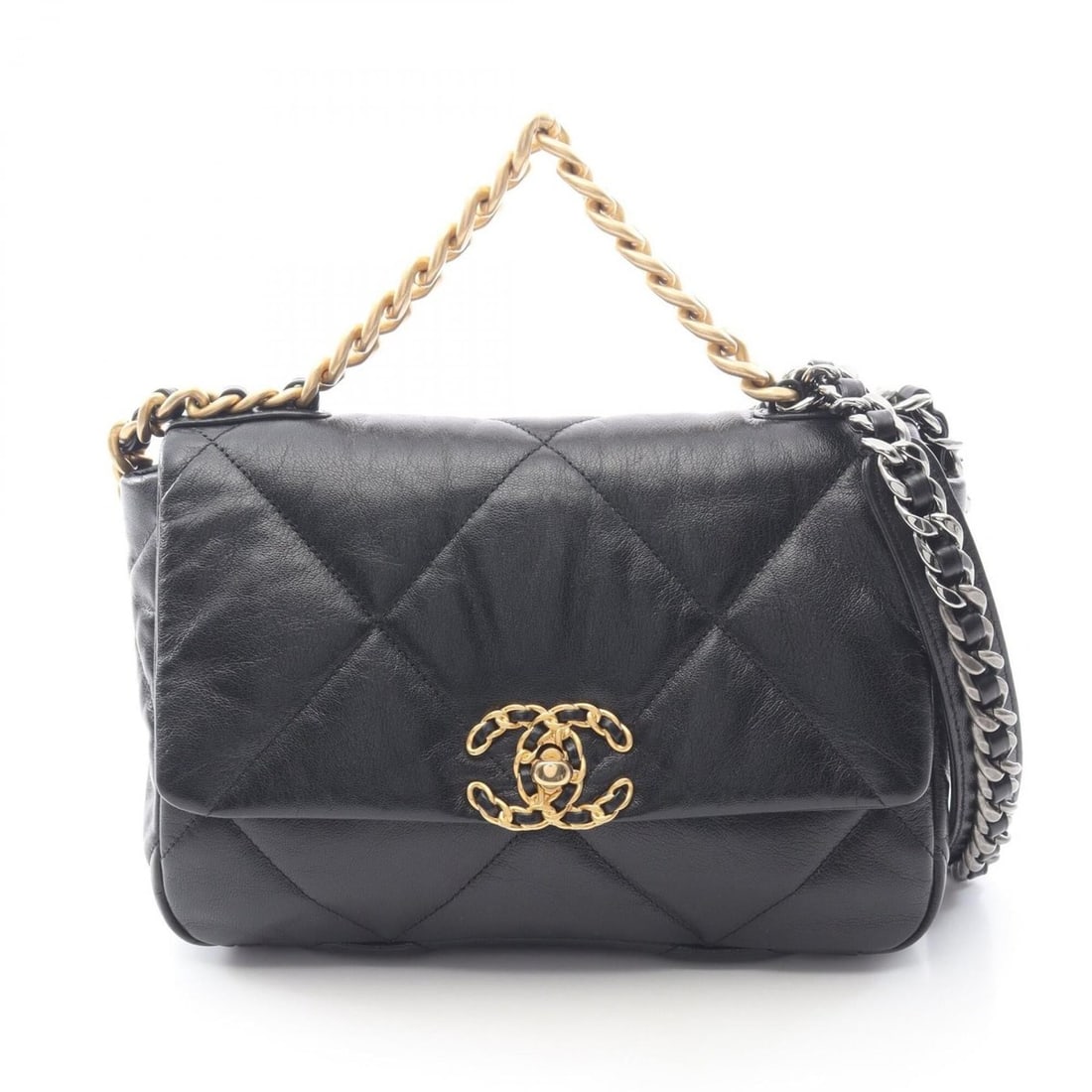 Chanel 19 Dixneuf Matelassé Shoulder Bag Handbag Leather Women's Black AS1160: --- Catalog ---Category: SizeSize (HxWxD): 17cm x 25cm x 8cm / 6.69'' x 9.84'' x 3.14''Category: DesignType: Shoulder bagColor: BlackGender: WomenMaterial: Leather Category: GeneralBrand: Chanel---