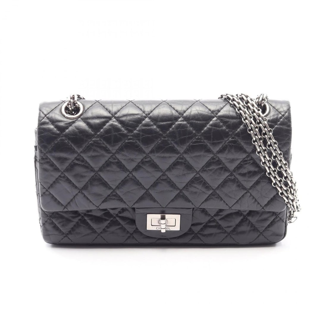Chanel 2.55 Matelassé Mademoiselle Chain Shoulder Bag/Handbag, Calfskin Leather, Women's, Black: --- Catalog ---Category: SizeSize (HxWxD): 14.5cm x 24cm x 8cm / 5.7'' x 9.44'' x 3.14''Category: DesignType: Shoulder bagColor: BlackGender: WomenMaterial: Leather Category: GeneralBrand: Chanel---