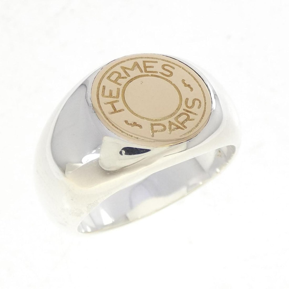 Hermes Hermès Clou de Selle Ring: --- Catalog ---Category: SizeWeight: 11.5g / 0.4oz.JP Size: 13US Size: 6.5Brand Size: 54Category: DesignType: Band ringGender: Women,MenCategory: GeneralBrand: Hermes--- Item List ---Section: