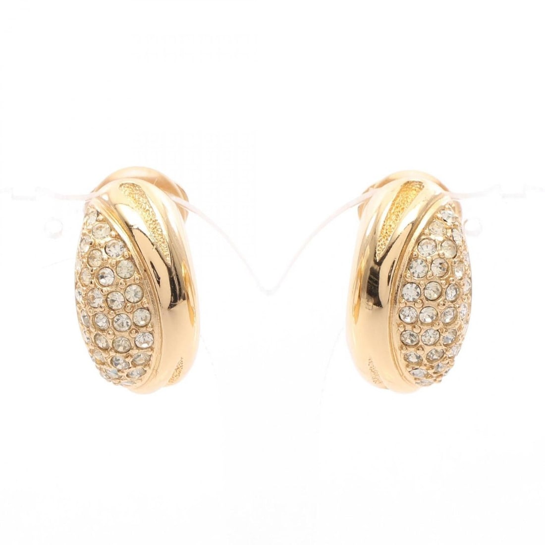 Christian Dior Earrings, Gold Plated (GP) Rhinestone Women's, Tone, Clear Tone: --- Catalog ---Category: SizeSize (HxWxD): 24.00mm x 15.00mm / 0.94'' x 0.59''Category: DesignType: Clip earringsColor: Clear, GoldGender: WomenMaterial: Gold plating, RhinestoneCategory: GeneralBrand