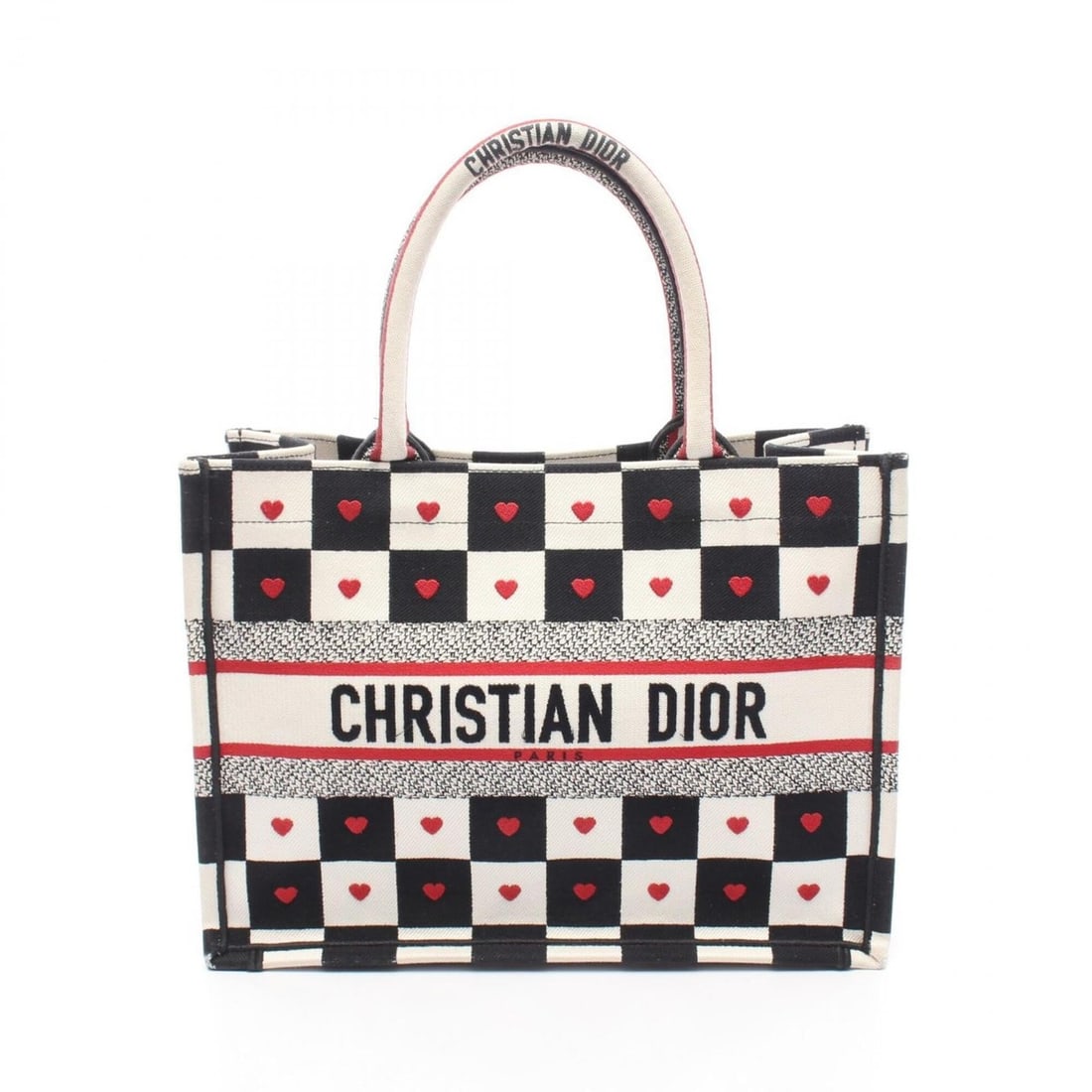 Christian Dior BOOK TOTE Medium DIORAMOUR D-CHESS Tote Bag Handbag Canvas Women's Ivory Black Red: --- Catalog ---Category: SizeSize (HxWxD): 27cm x 36cm x 14cm / 10.62'' x 14.17'' x 5.51''Category: DesignType: Tote bagColor: Black, Ivory, Red colorGender: WomenMaterial: Canvas Category: