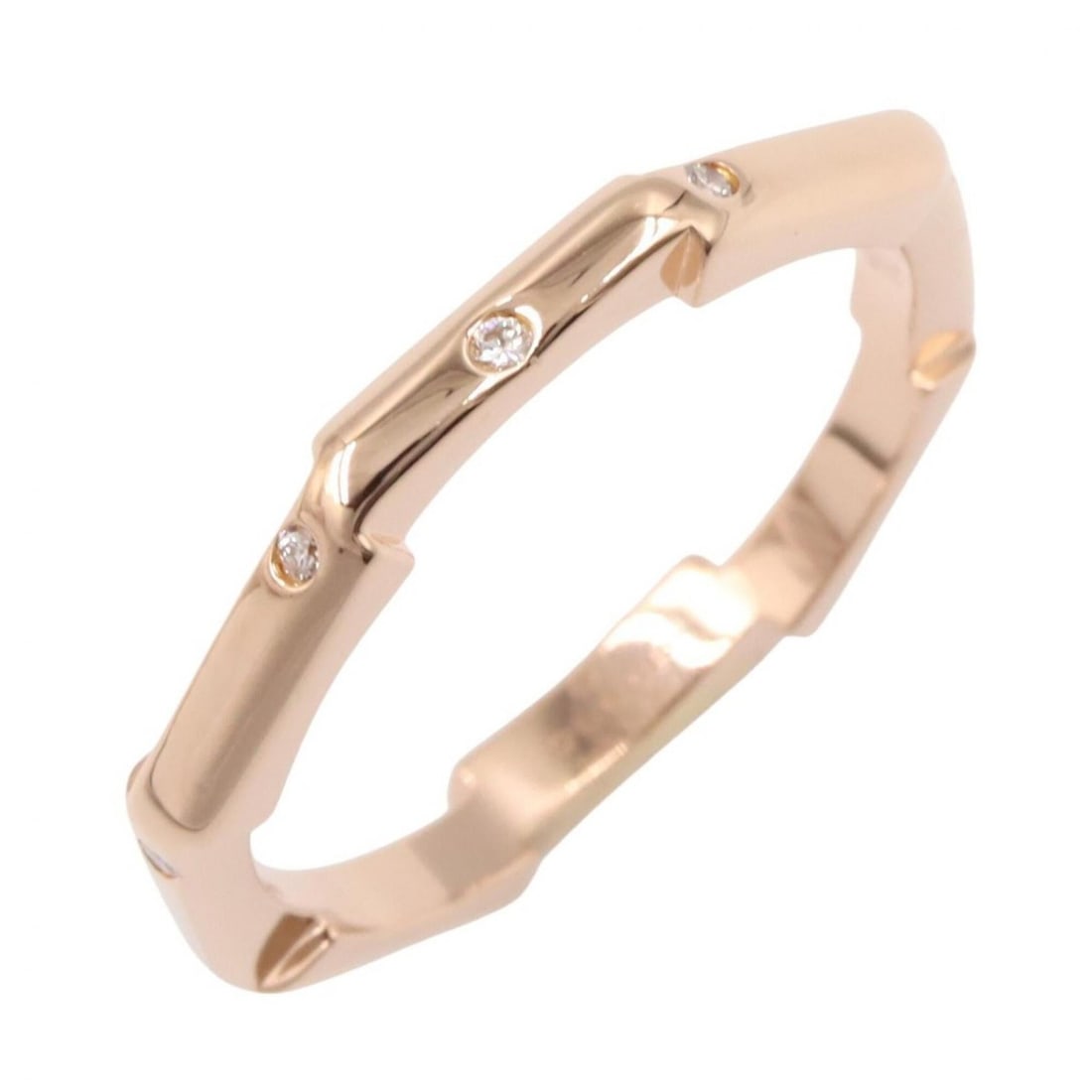 Gucci diamond ring, 18KPG (pink gold) women's gold tone, clear tone. (1 of 10)