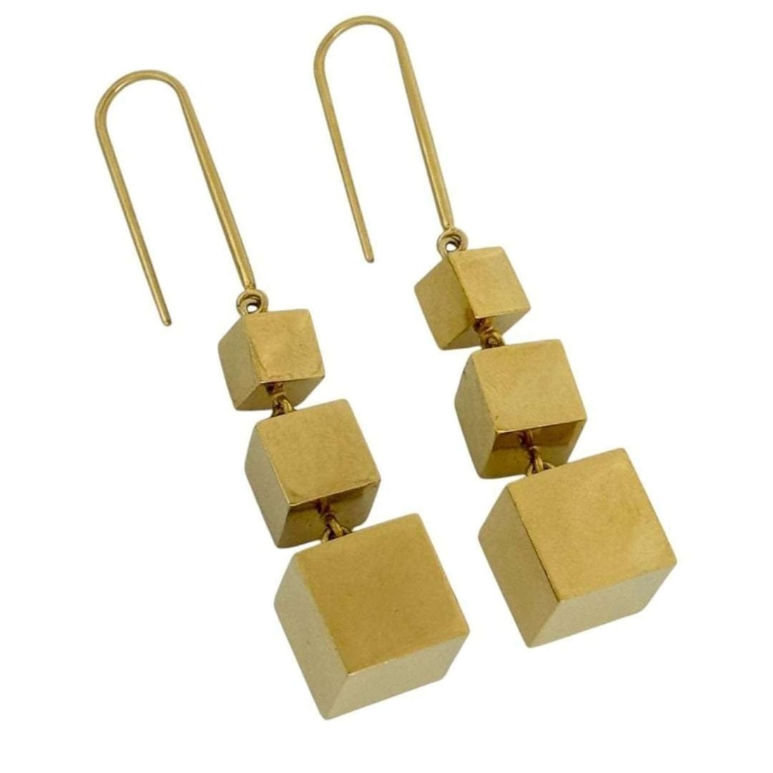 Celine Women's Hook Drop Earrings Cube Square Phoebe: --- Catalog ---Category: DesignType: Hoop earringsGender: WomenMaterial: MetalCategory: GeneralBrand: CelineCountry of Origin: Italy--- Item List ---Section: ConditionRanking: Rank AB Used - Traces of