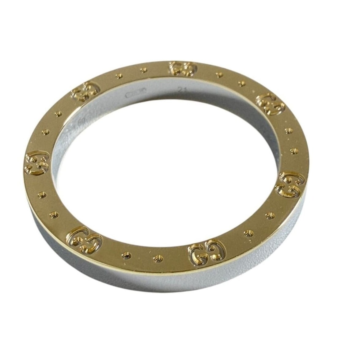 Gucci Men's Icon Ring, 18K Gold and Steel Combination, Size 20: --- Catalog ---Category: SizeJP Size: 20US Size: 10Category: DesignType: Band ringColor: Yellow goldGender: MenMaterial: Stainless steel, Yellow gold (18K)Category: GeneralBrand: GucciCountry of Origi