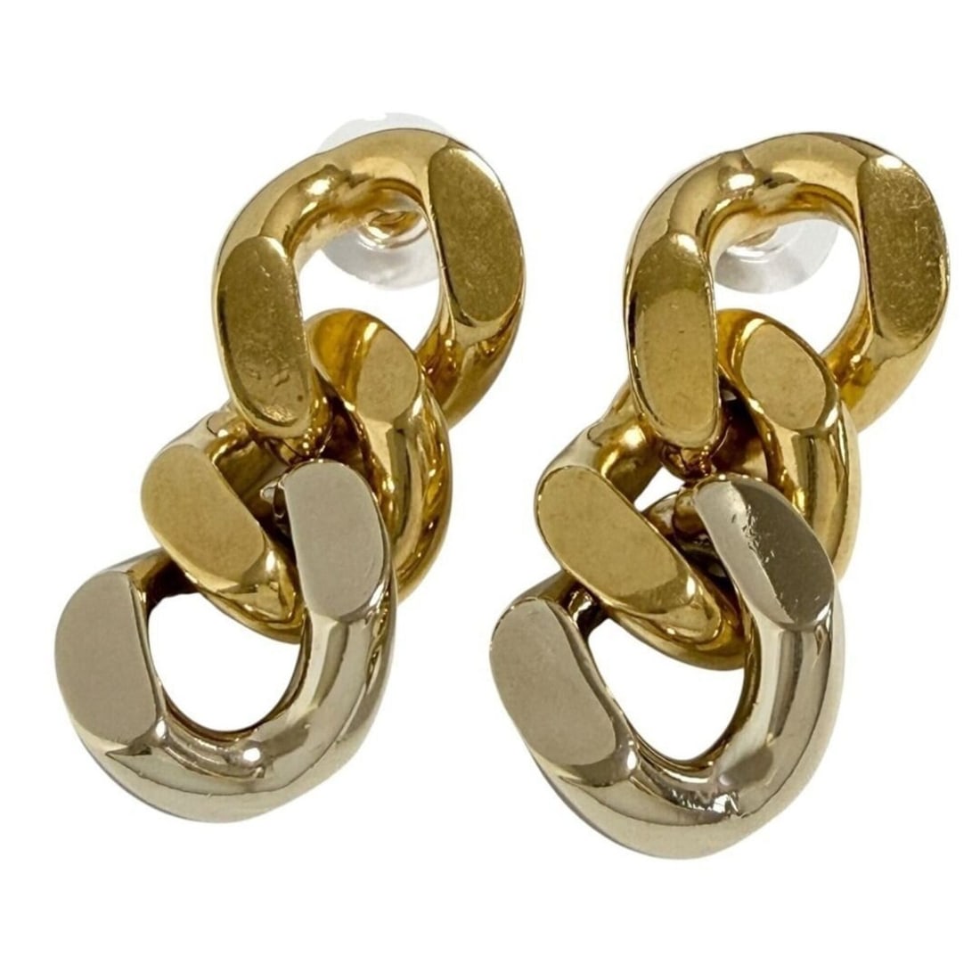 Yves Saint Laurent Saint Laurent women's chain drop earrings, gold, with aftermarket backings.: --- Catalog ---Category: DesignType: Drop earringsGender: WomenMaterial: MetalCategory: GeneralBrand: Yves Saint Laurent--- Item List ---Section: ConditionRanking: Rank A Used - A few traces of usage,