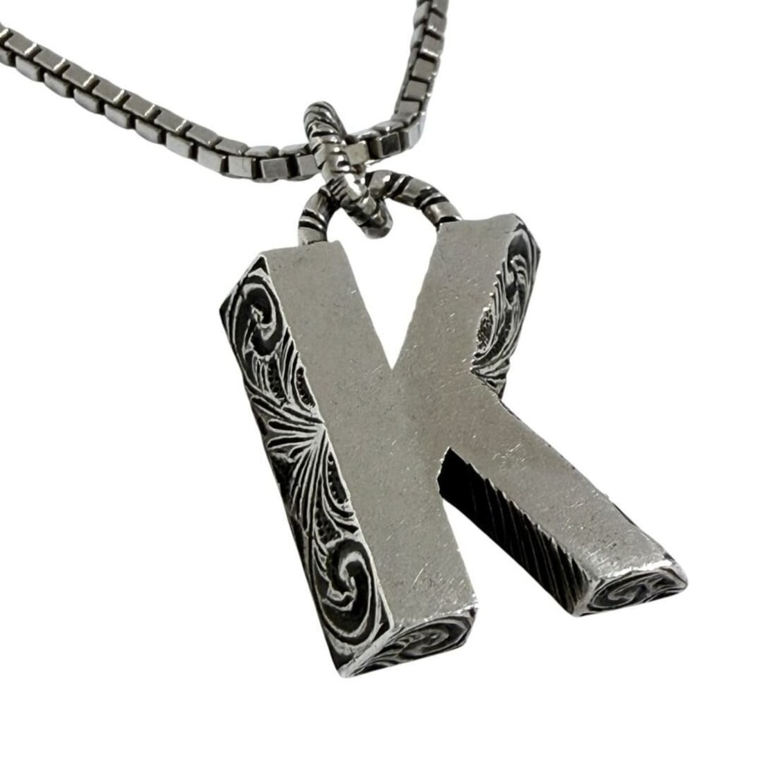 Gucci Unisex Alphabet Pendant Necklace, Initial K, Silver (1 of 10)