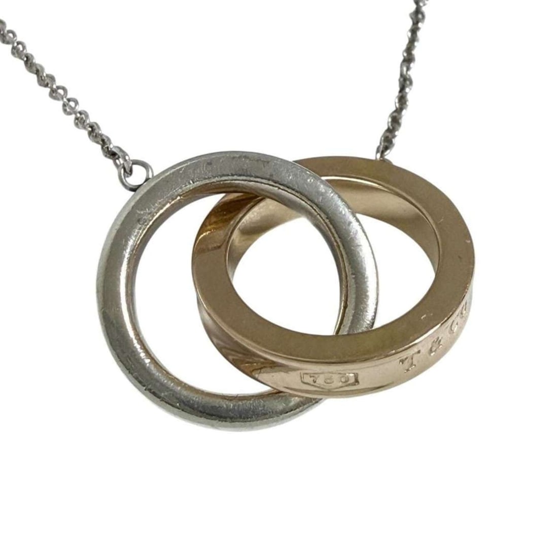 Tiffany & Co. Interlocking Circle Pendant Necklace, 18K 925: --- Catalog ---Category: SizeNeck Circumference: 40 cm / 15.74''Category: DesignColor: Gold, SilverMaterial: Pink gold (18K), Silver 925Pendant Type: PendantNecklace Type: Pendant necklaceCategory: Ge