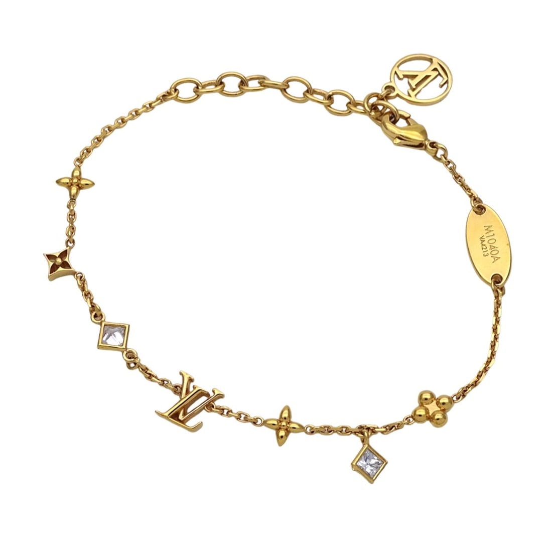 Louis Vuitton LOUIS VUITTON Bracelet for Women, Brand Name, Metal, LV in the Sky, Gold, M1040A: --- Catalog ---Category: SizeLength: 18.5cm / 7.28''Category: DesignType: Charm braceletColor: GoldGender: WomenMaterial: MetalCategory: GeneralBrand: Louis VuittonCountry of Origin: Italy--- Item Lis