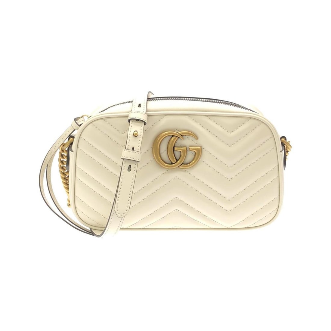 Gucci GG Marmont 447632 DTD1T Shoulder Bag: --- Catalog ---Category: SizeSize (HxWxD): 15cm x 25cm x 6cm / 5.9'' x 9.84'' x 2.36''Category: DesignType: Shoulder bagColor: WhiteGender: Women,MenMaterial: Leather Hardware Color: GoldCategory: Gen