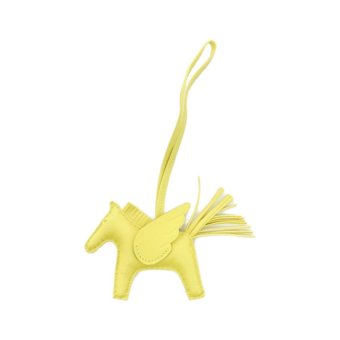 Hermes Rodeo Pegasus Accessory Bag Charm PM 083010CA: --- Catalog ---Category: SizeSize (HxWxD): 75.00mm x 85.00mm / 2.95'' x 3.35''Category: DesignType: Handbag charmColor: Lime, YellowGender: Women,MenMaterial: Agneau MiloCategory: GeneralMPN: